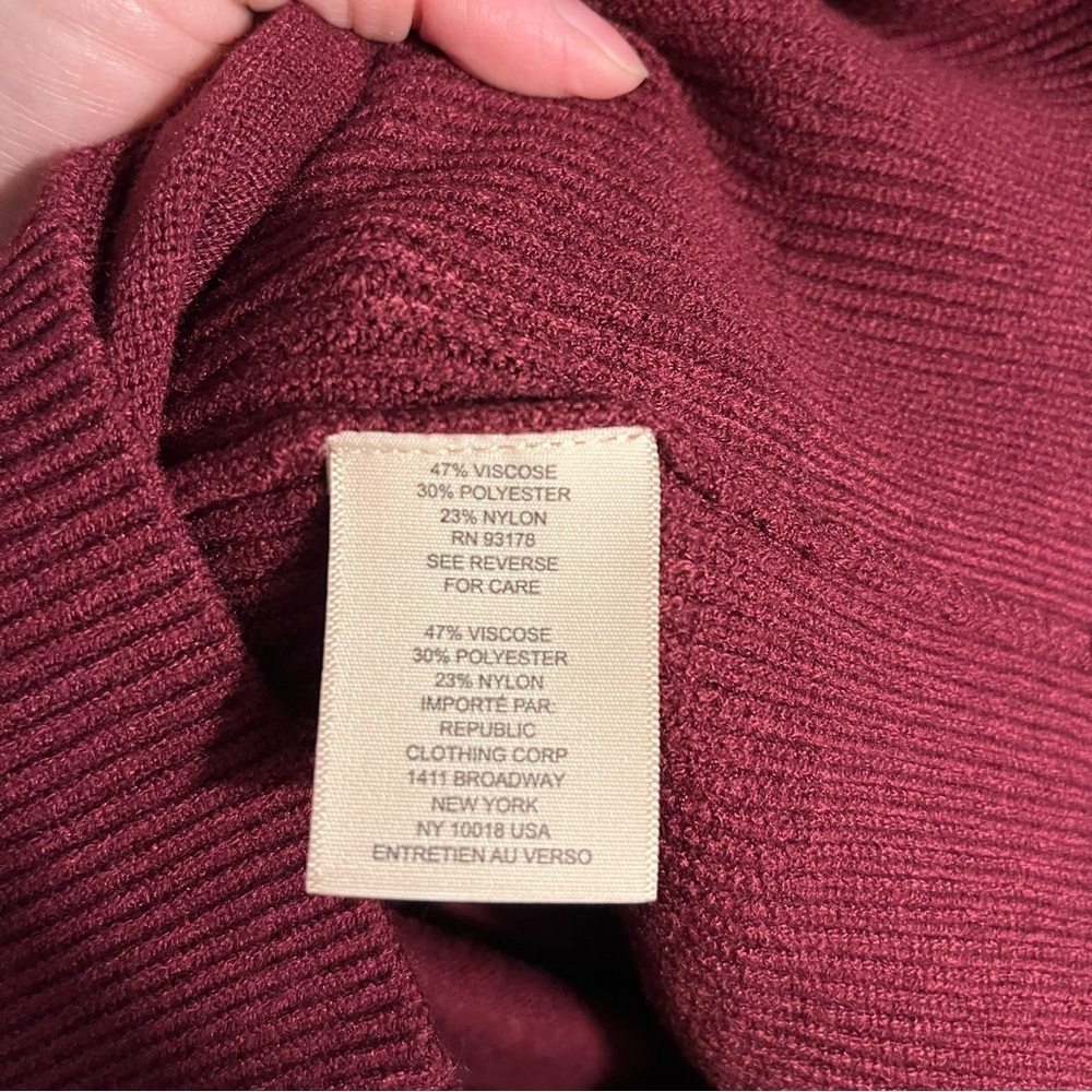 Philosophy Republic Clothing Women Burgundy Knit Crew Neck Sweater Small - Picture 6 of 6